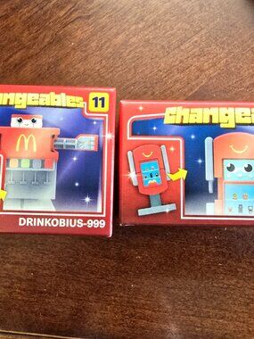 McDonalds Changeables Lot #11 Drinkobius 999 #16 Min Ee Transforming Toys NEW Se